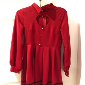 Red Dress with heart cutout